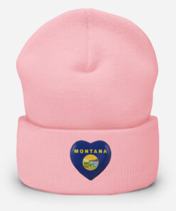 Alternative view of Cuffed Montana heart  Beanie