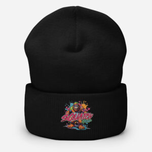 Alternative view of Cuffed Splat Squatch Beanie