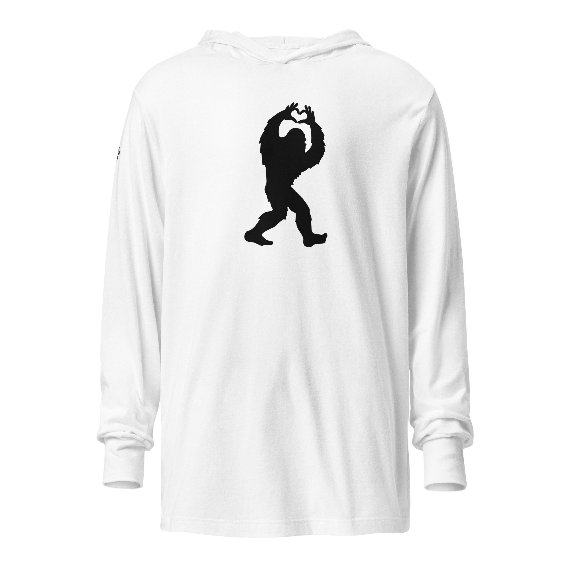Heart Squatch Hooded long-sleeve tee