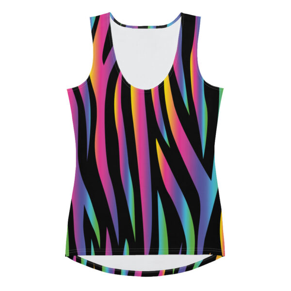 Zebra Neon Sublimation Cut & Sew Tank Top - Image 2