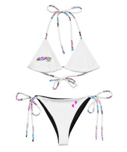 White recycled string bikini