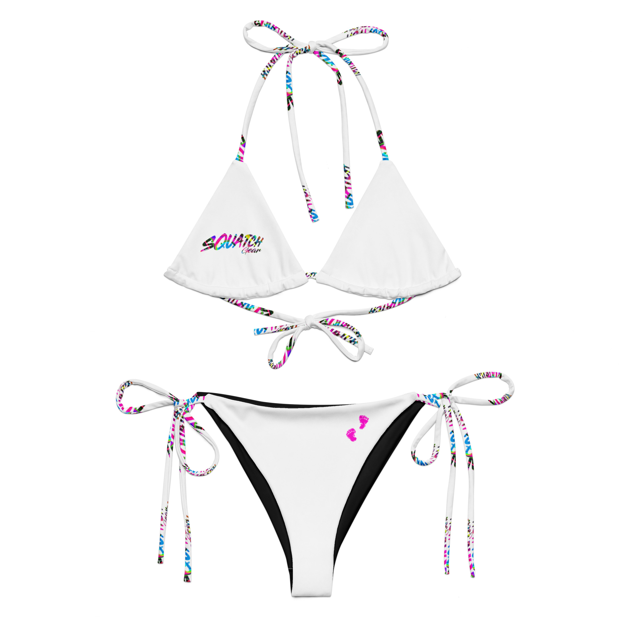 White recycled string bikini