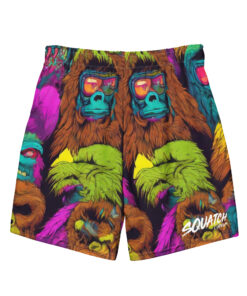 Alternative view of Multi colored squatch swim trunks