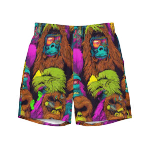 Multi colored squatch swim trunks