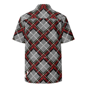 Alternative view of Red/Black checkered Unisex button shirt