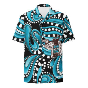 Black and Blue Mandela button shirt