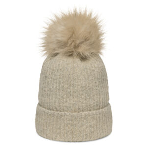 Alternative view of Squatch pom-pom beanie